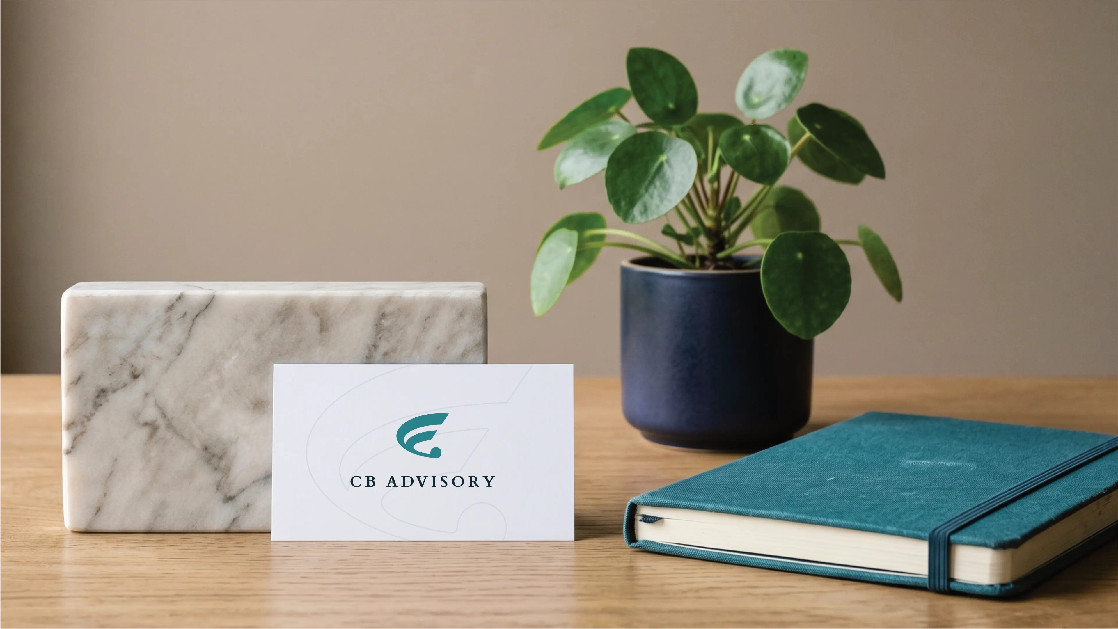 cb-advisory - 3rd Monochrome Mockup of logo design